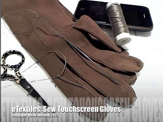 Sew Conductive Thread to Your Gloves