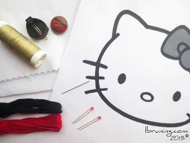 Supplies for eTextile Hello Kitty and LEDs