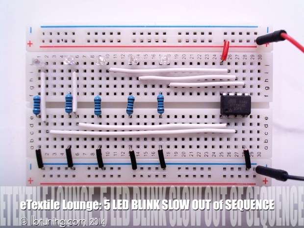 Five LED Blink Slow Out of Sequence with ATtiny45 and Arduino Code