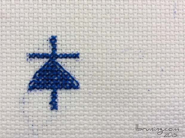 Cross Stitch Diode in Blue Embroidery Floss