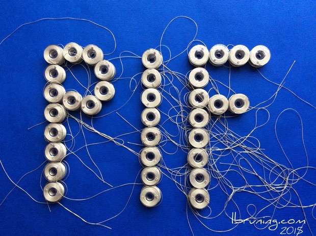 Bobbins of conductive thread for PIF Camp in Slovenia August 2015