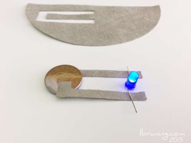 Statex Non-Woven Conductive Fabric LED Circuit Made with Brother ScanNCut