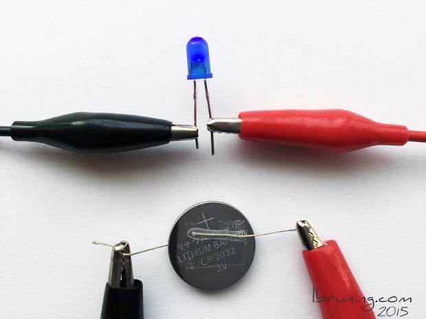 Using Conductive Thread to Transmit Electrical Current to a Thru Hole LED
