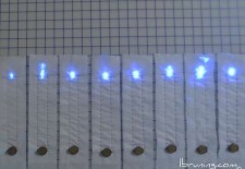 Conductive Thread Tests with LED Circuit